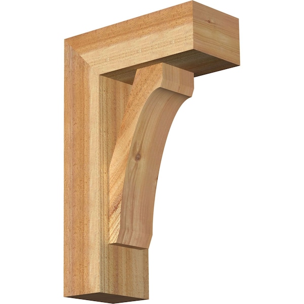 Ekena Millwork Legacy Block Rough Sawn Bracket w/ Offset Brace, Western Red Cedar, 6"W x 14"D x 22"H BKT0604X14X22LEC05RWR - main
